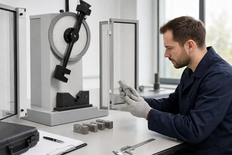 Impact testing machine compliance checks before final approval