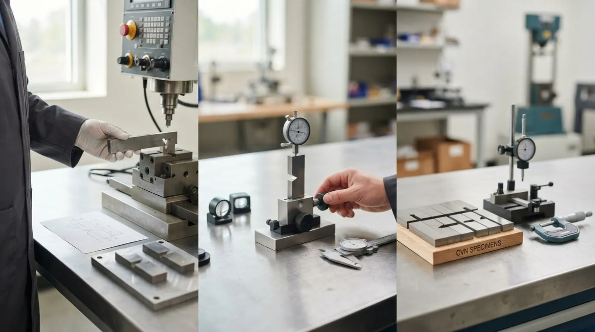 How to prepare specimens for a Charpy V-notch impact test