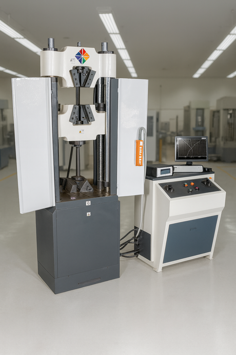 Universal testing machine for tensile compression bend shear and load testing